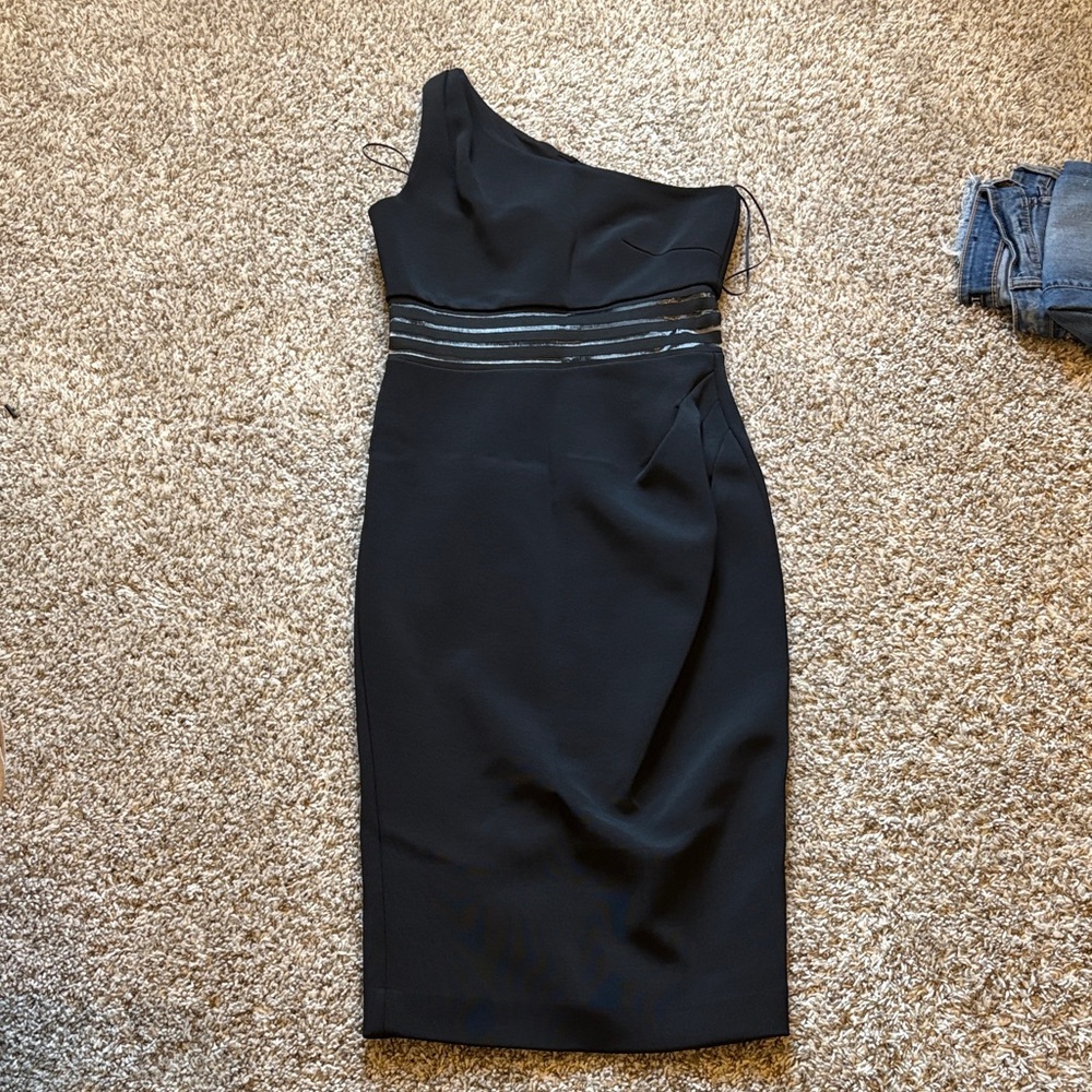 Nicholas Elegant Black One-Shoulder Dress